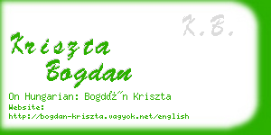 kriszta bogdan business card